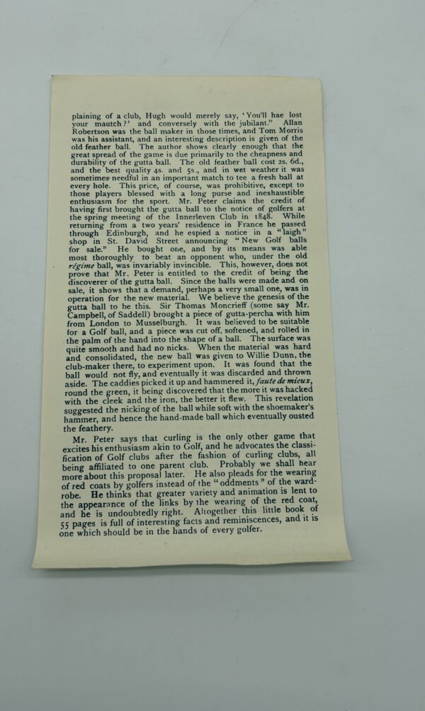 Reminiscences of Golf and Golfers - Peter Thomas - 1985 Signed Limited Edition