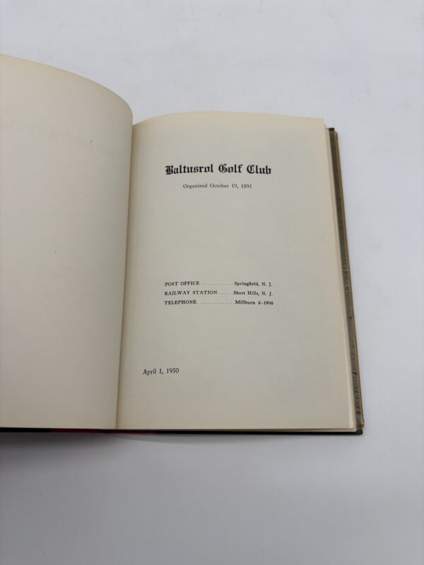 Baltusrol Golf Club - 1950 Handbook