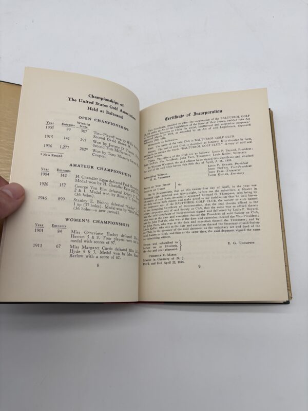 Baltusrol Golf Club - 1950 Handbook