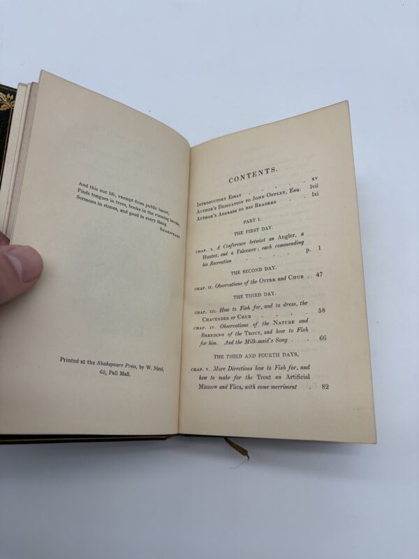 The Complete Angler - Walton & Cotton - 1844 Fine Angling Binding