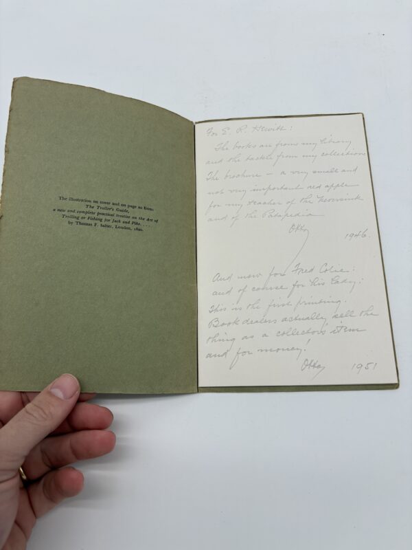 Fresh-Water Angling - Otto Kienbusch - 1947 Signed w/ Provenance