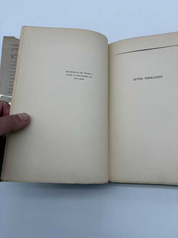 After Thoughts - Recollections of Frank Gray Griswold - 1936 Signed Ltd. 1st Ed. w/ Provenance