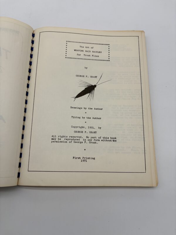 IMG_6985 The Art of Weaving Hair Hackles for Trout Flies - George Grant - 1971 Signed w/ Letters, Provenance, & More