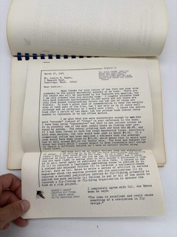 IMG_6988 The Art of Weaving Hair Hackles for Trout Flies - George Grant - 1971 Signed w/ Letters, Provenance, & More