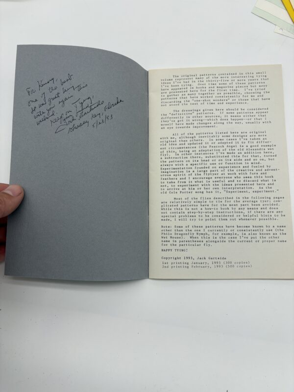 The Patterns of the Adventurous Tyer - Jack Gartside - 1993 Signed w/ Extras
