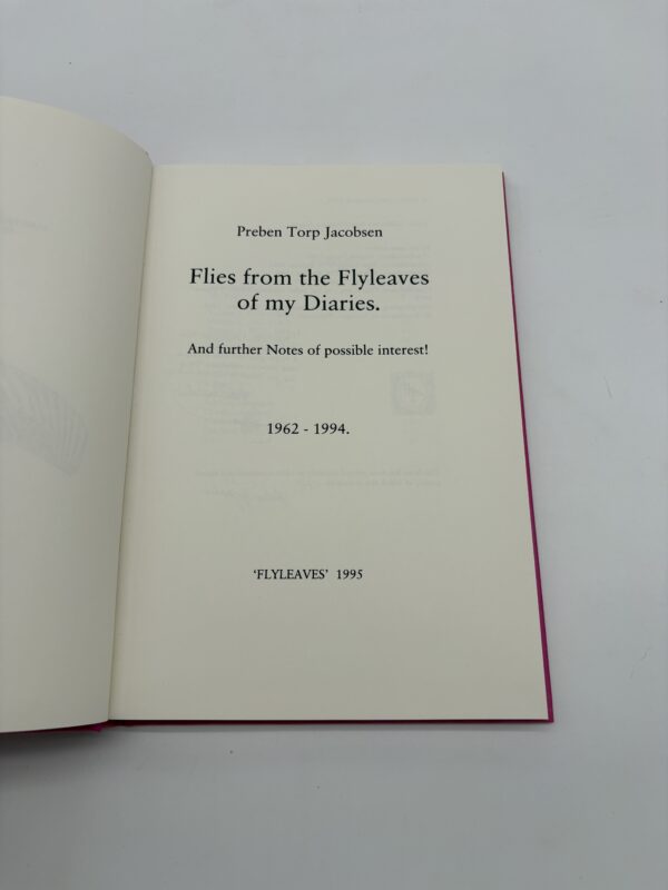 Flies from the Flyleaves of My Diaries - Jacobsen - 1995 - Signed 1st Ed. w/ Sketch