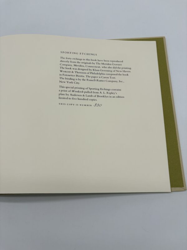 IMG_8933 A. Lassell Ripley: Sporting Etchings - Dana Lamb - 1970 Signed 1st Ed. w/ Darbee Provenance
